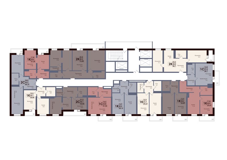 100,8 м², 2-комнатная квартира 45 337 500 ₽ - изображение 32