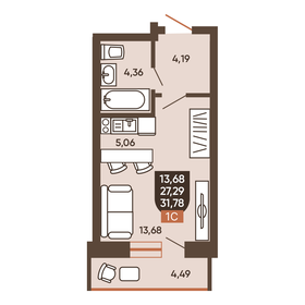 Квартира 29,5 м², студия - изображение 1