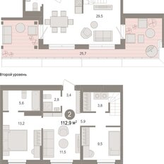 Квартира 112,9 м², 3-комнатная - изображение 3
