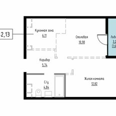 Квартира 42,1 м², 1-комнатная - изображение 3