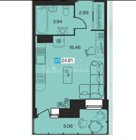 Квартира 23,3 м², студия - изображение 1