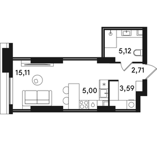Квартира 31,5 м², 1-комнатная - изображение 1