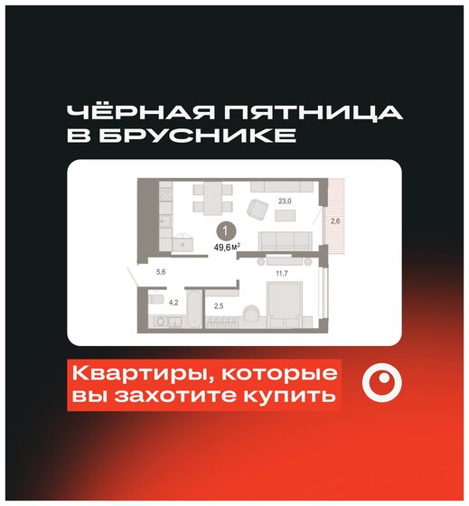 49,4 м², 1-комнатная квартира 7 990 000 ₽ - изображение 39