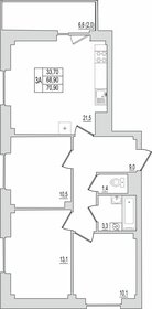 Квартира 70,9 м², 3-комнатная - изображение 1