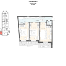 Квартира 95 м², 2-комнатные - изображение 3