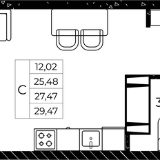 Квартира 29,5 м², студия - изображение 3