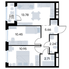 Квартира 47 м², 2-комнатная - изображение 3
