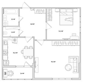 Квартира 55,8 м², 2-комнатная - изображение 1