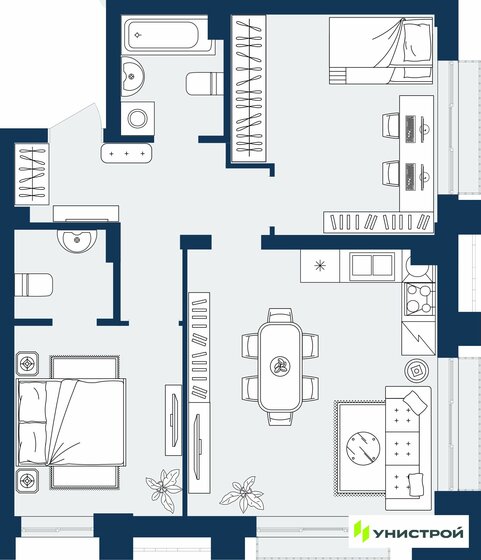 56 м², 2-комнатная квартира 9 731 000 ₽ - изображение 22