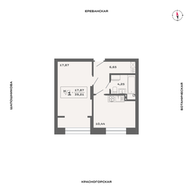 Квартира 39,2 м², 1-комнатная - изображение 1