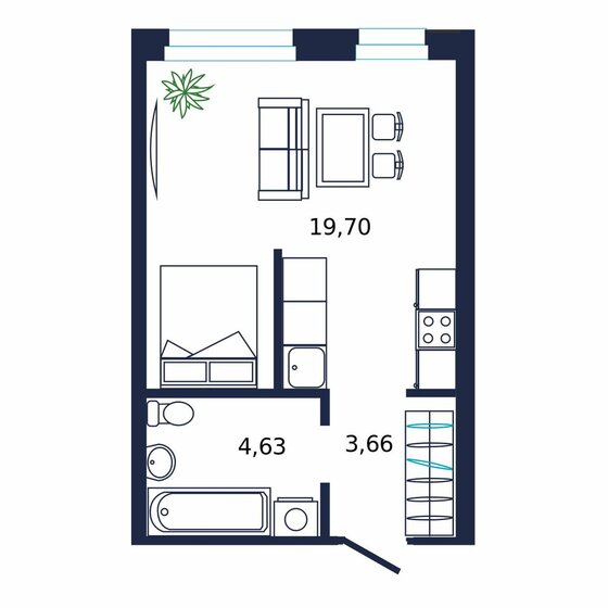 20 м², квартира-студия 2 800 000 ₽ - изображение 80