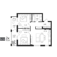 Квартира 70,5 м², 2-комнатная - изображение 2