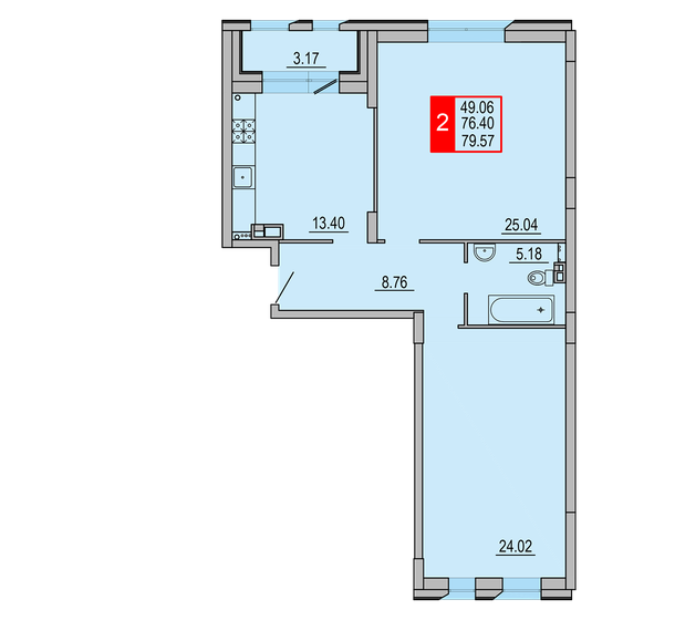 80 м², 2-комнатная квартира 9 500 000 ₽ - изображение 102