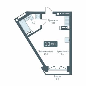 Квартира 29,9 м², 1-комнатная - изображение 1