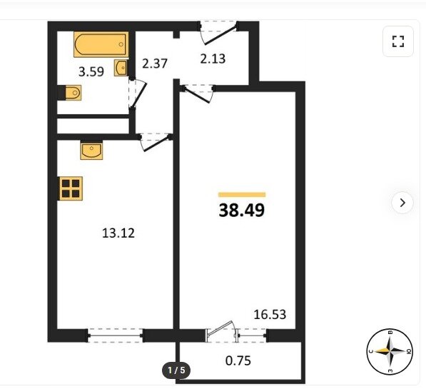 40 м², 1-комнатная квартира 4 645 000 ₽ - изображение 51