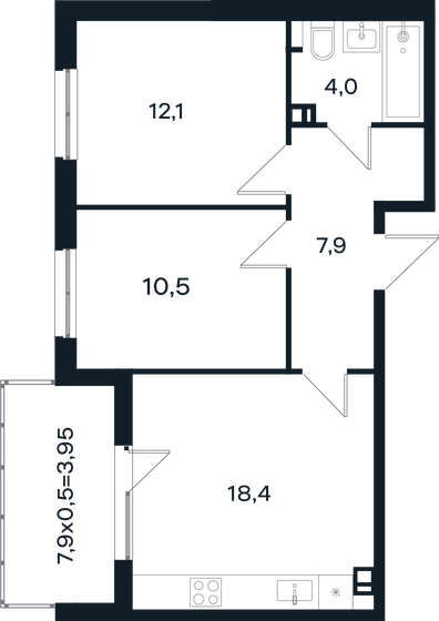 57,3 м², 2-комнатная квартира 6 650 000 ₽ - изображение 75