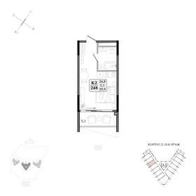 Квартира 29,9 м², студия - изображение 1