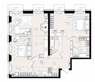 Квартира 103,7 м², 3-комнатная - изображение 2