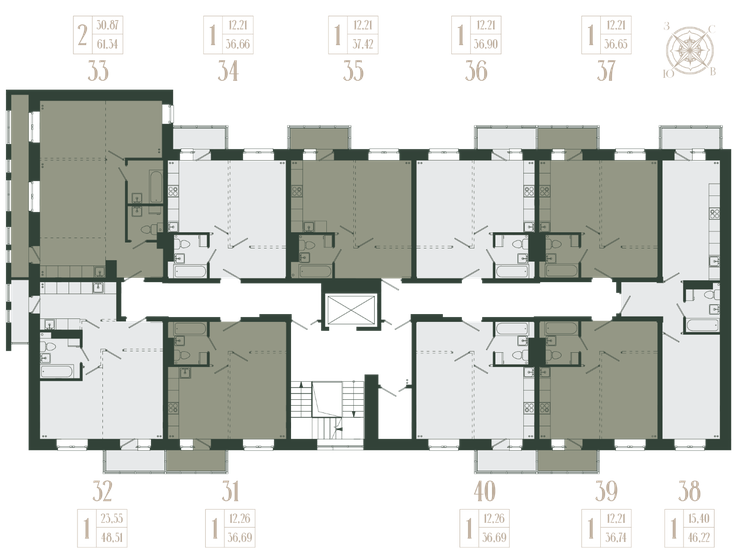 44,4 м², 2-комнатная квартира 2 900 000 ₽ - изображение 63