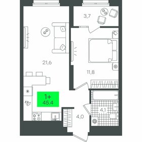 Квартира 45,4 м², 1-комнатная - изображение 1