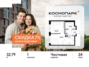 Квартира 32,8 м², 1-комнатная - изображение 1