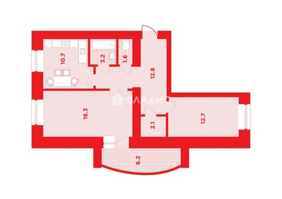 Квартира 65,1 м², 2-комнатная - изображение 1