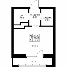 Квартира 25,6 м², студия - изображение 2