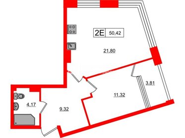 Квартира 50,4 м², 1-комнатные - изображение 1