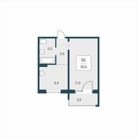 Квартира 38,6 м², 1-комнатная - изображение 1