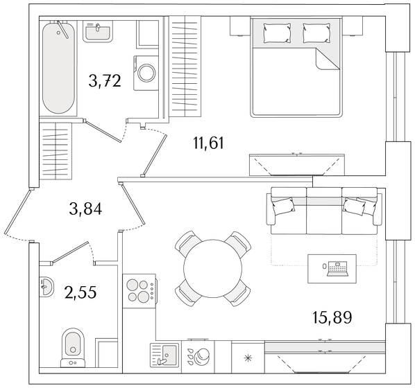 61 м², 2-комнатная квартира 9 516 000 ₽ - изображение 26