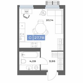 Квартира 27,8 м², студия - изображение 1