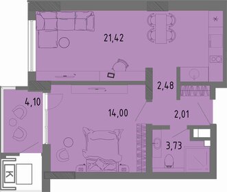 Квартира 44,9 м², 1-комнатная - изображение 1