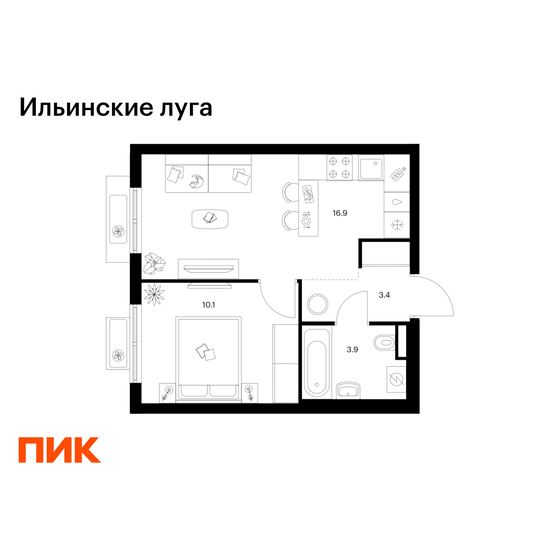 32 м², 1-комнатная квартира 8 500 000 ₽ - изображение 91