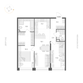 Квартира 71,4 м², 3-комнатная - изображение 1
