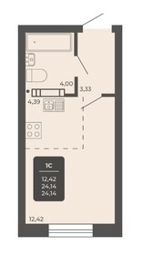 Квартира 24 м², студия - изображение 1