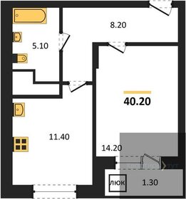Квартира 40,2 м², 1-комнатная - изображение 1