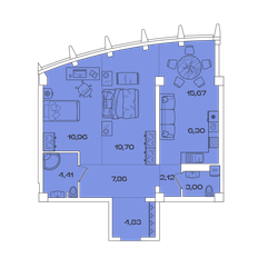 Квартира 80,9 м², 2-комнатная - изображение 3