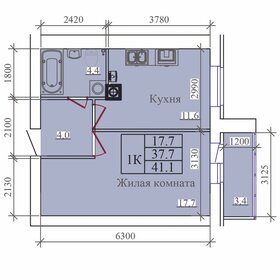 Квартира 37,7 м², 1-комнатная - изображение 1