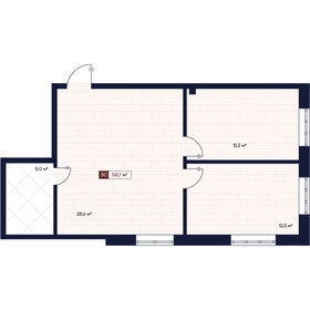 Квартира 58,1 м², 3-комнатные - изображение 1
