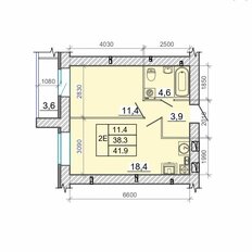 Квартира 41,9 м², 1-комнатная - изображение 3