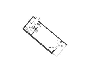 Квартира 25,3 м², студия - изображение 1