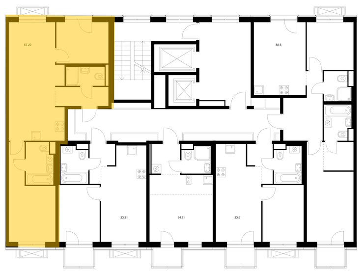 71 м², 3-комнатная квартира 6 300 000 ₽ - изображение 64