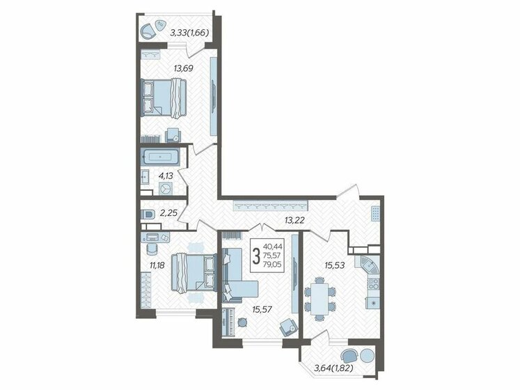 80 м², 4-комнатная квартира 7 500 000 ₽ - изображение 75