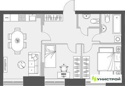 Квартира 56,6 м², 2-комнатная - изображение 1