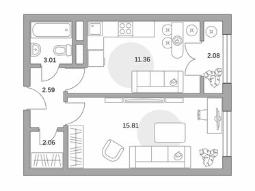 Квартира 36,9 м², 1-комнатная - изображение 1