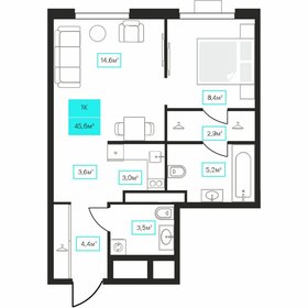 Квартира 45,6 м², 1-комнатная - изображение 1