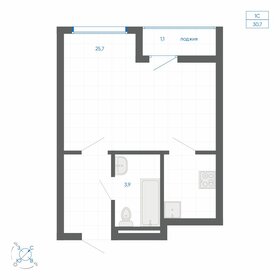Квартира 30,7 м², студия - изображение 1