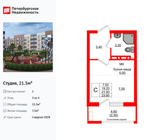 Квартира 21,5 м², студия - изображение 1