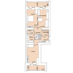Квартира 94,2 м², 2-комнатная - изображение 1