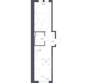 Квартира 44,4 м², 1-комнатная - изображение 1